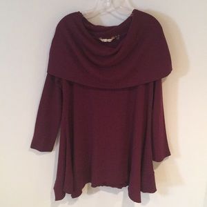 L Soft Surroundings cowl sweater tunic